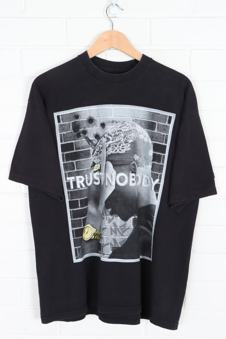 Tupac Shakur "Trust Nobody" Front Back T-Shirt (L)