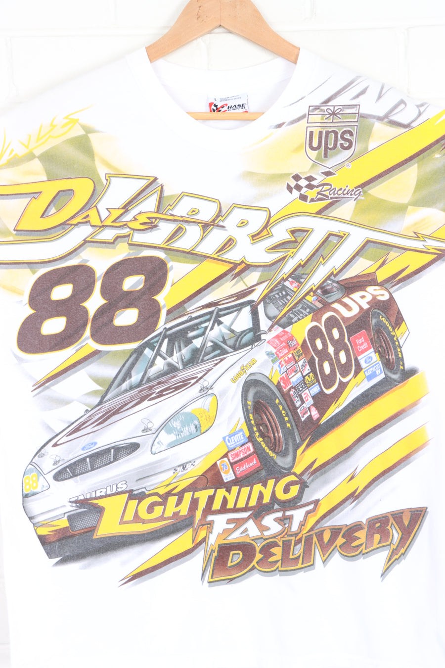 NASCAR Dale Jarrett #88 UPS "Lightning Fast Delivery" All Over T-Shirt (L)