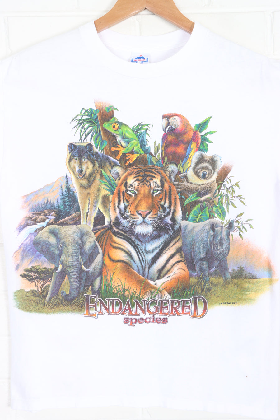 Habitat 1995 Endangered Species Animals Front Back T-Shirt USA Made (M-L)