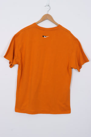 NIKE Orange Spell Out Logo '71' Graphic Print Tee (L)