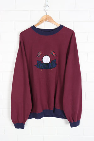 GOLF Burgandy & Purple Thin Textured  Korean Made Sweatshirt (XXL)