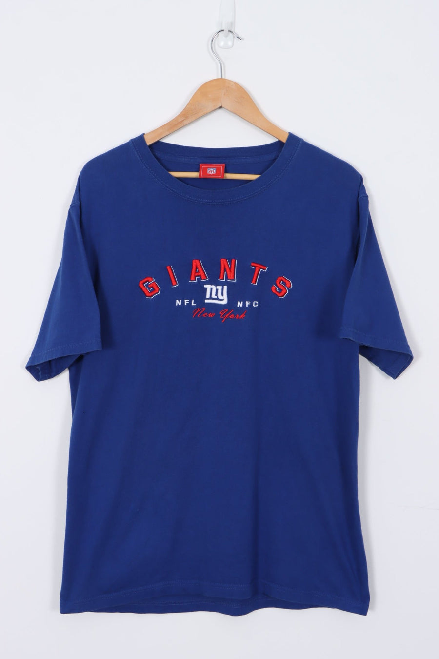 NFL NFC New York Giants Embroidered Blue T Shirt L Vintage Sole Melbourne