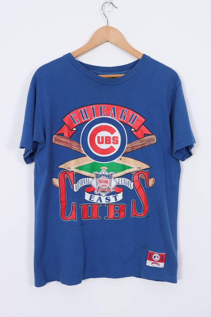 1992 NUTMEG Chicago Cubs Logo NBL Baseball Blue Tee (S-M)