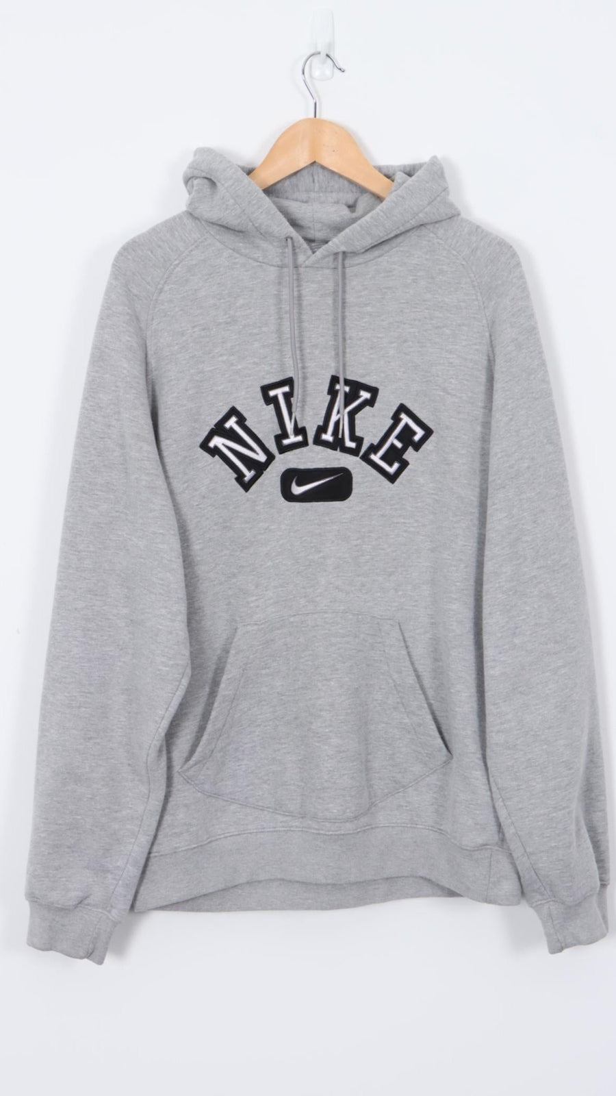 Embroidered NIKE Spellout Centre Swoosh Grey Hoodie (L-XL)