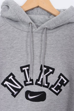 Embroidered NIKE Spellout Centre Swoosh Grey Hoodie (L-XL)