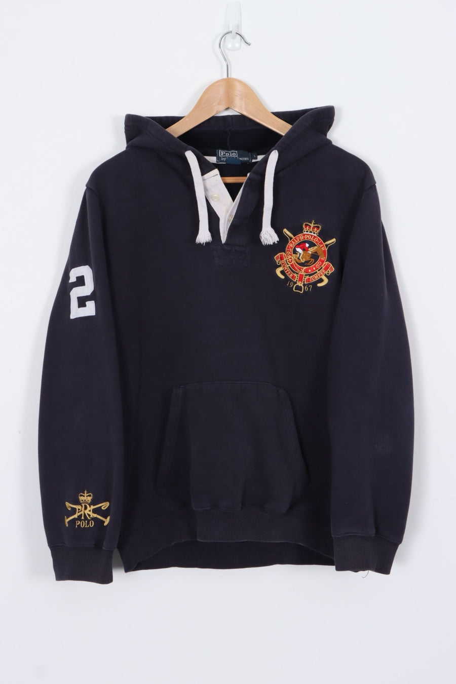 POLO Ralph Lauren Embroidered Crest Hunter Hoodie 1/4 Button Up (M-L)