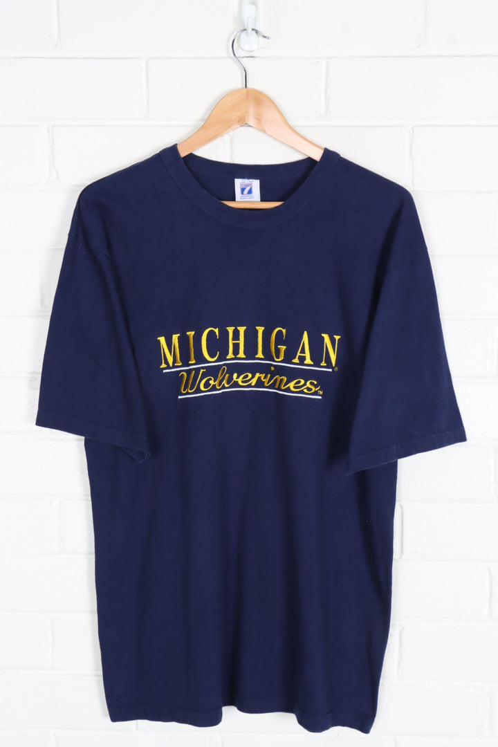 LOGO 7 Michigan Wolverines Embroidered College Football Tee (M)