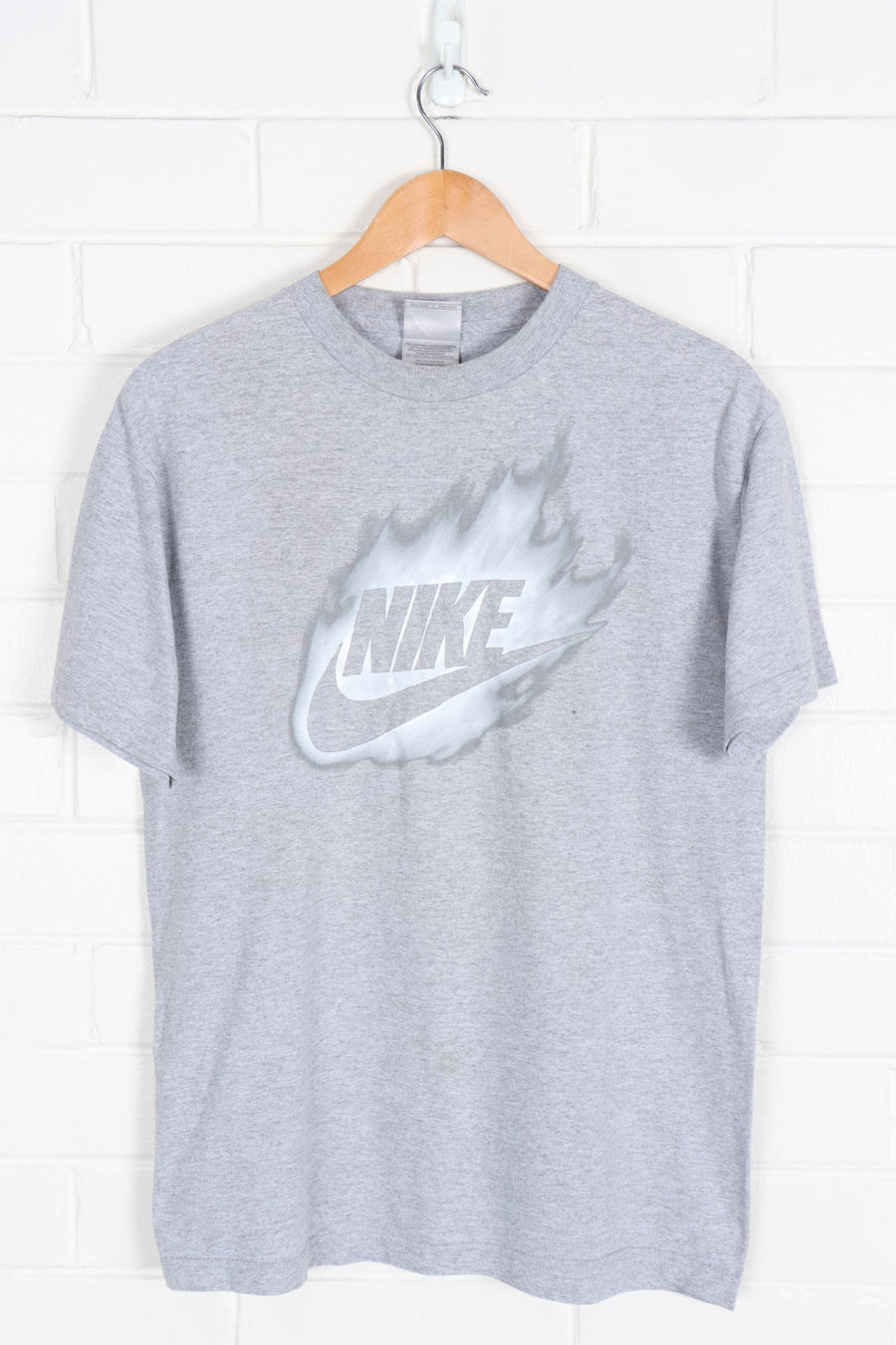 NIKE Grey Flame Logo Tee (M)