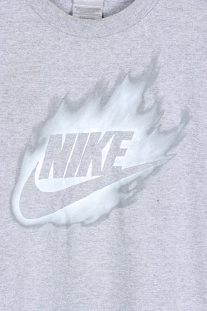 NIKE Grey Flame Logo Tee (M)