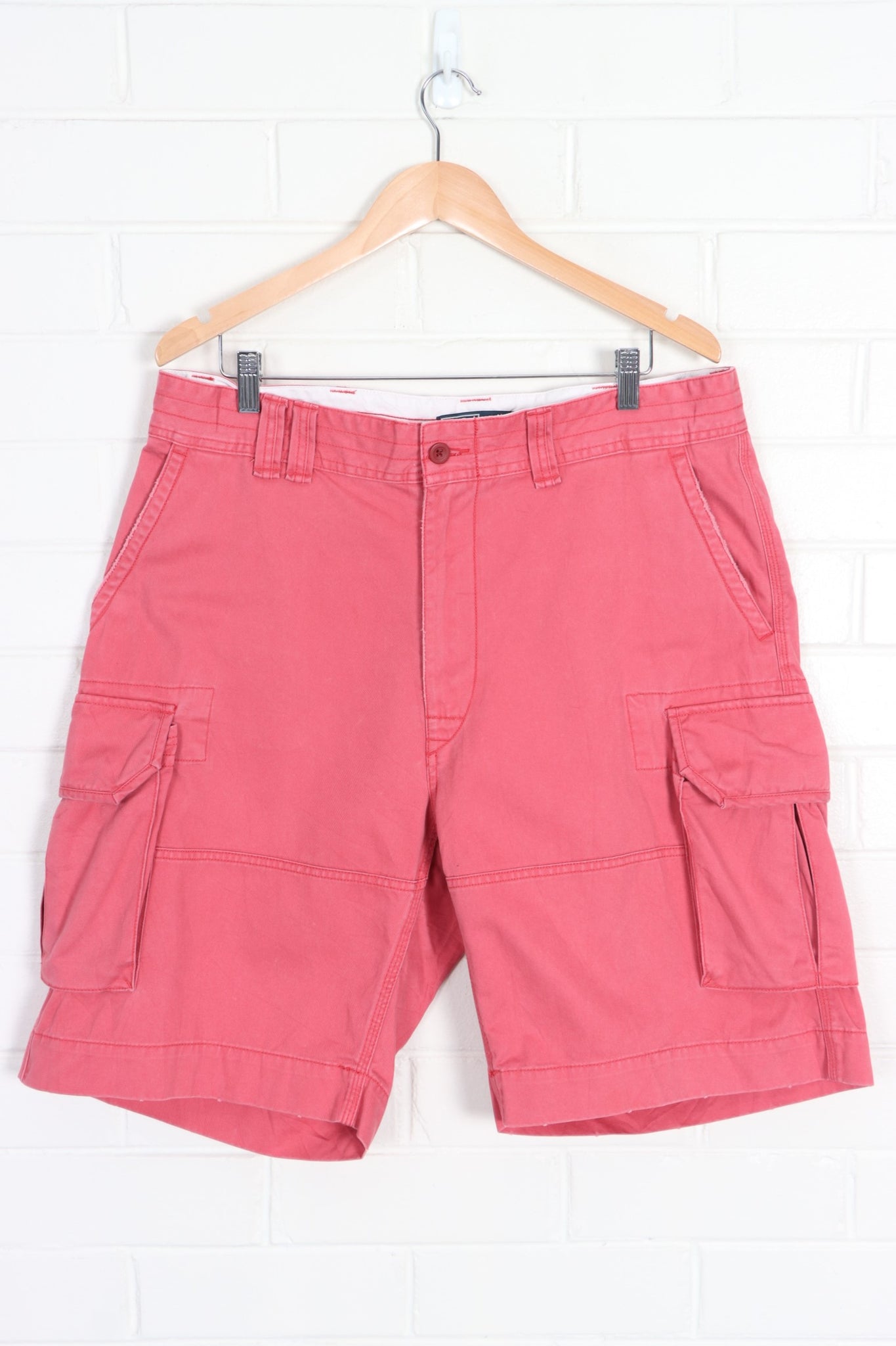 RALPH LAUREN POLO Washed Red Y2K Cargo Shorts (36