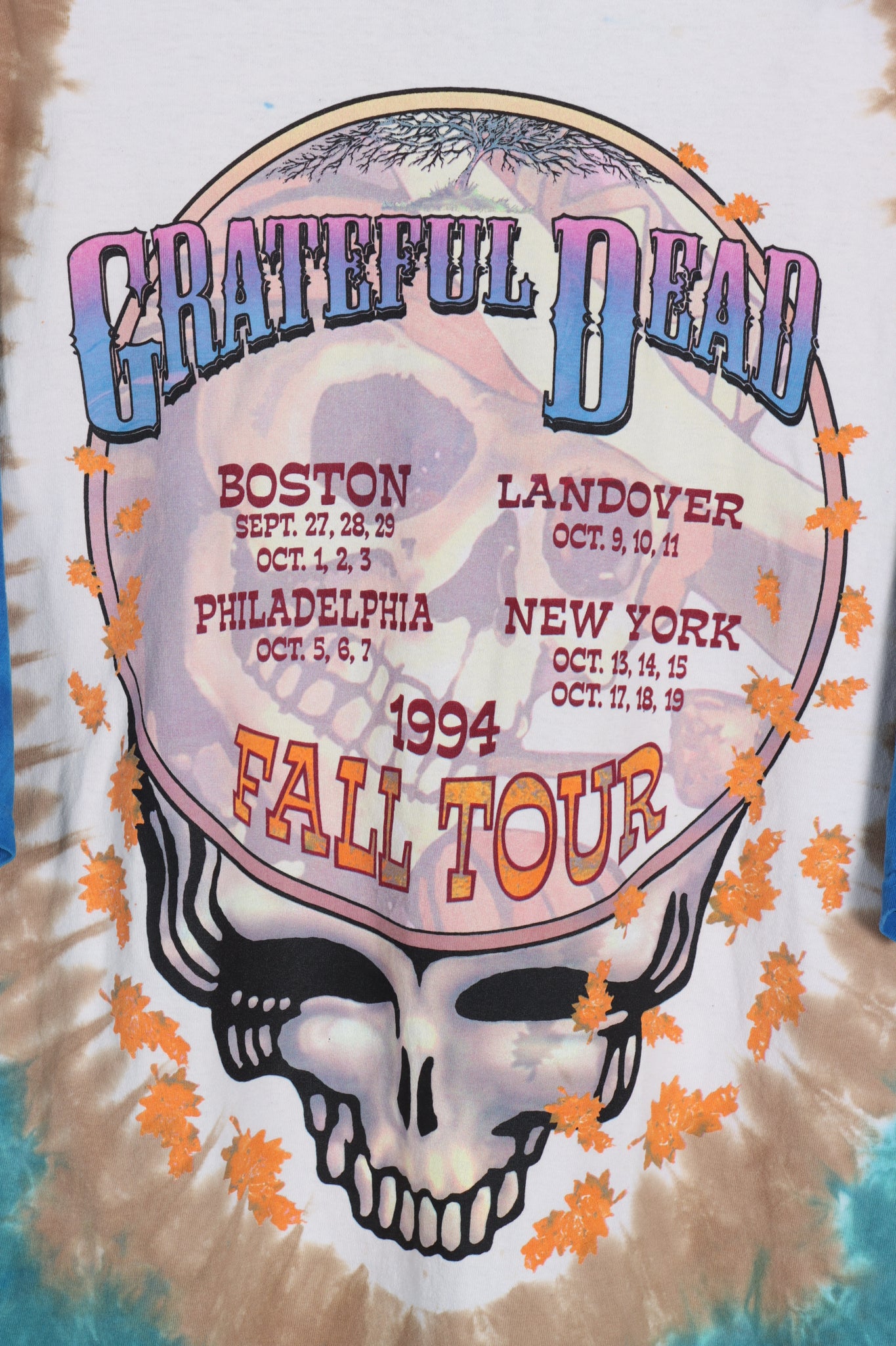 LIQUID BLUE Grateful Dead Skeleton Tie-Dye Fall Tour Tee (XL)