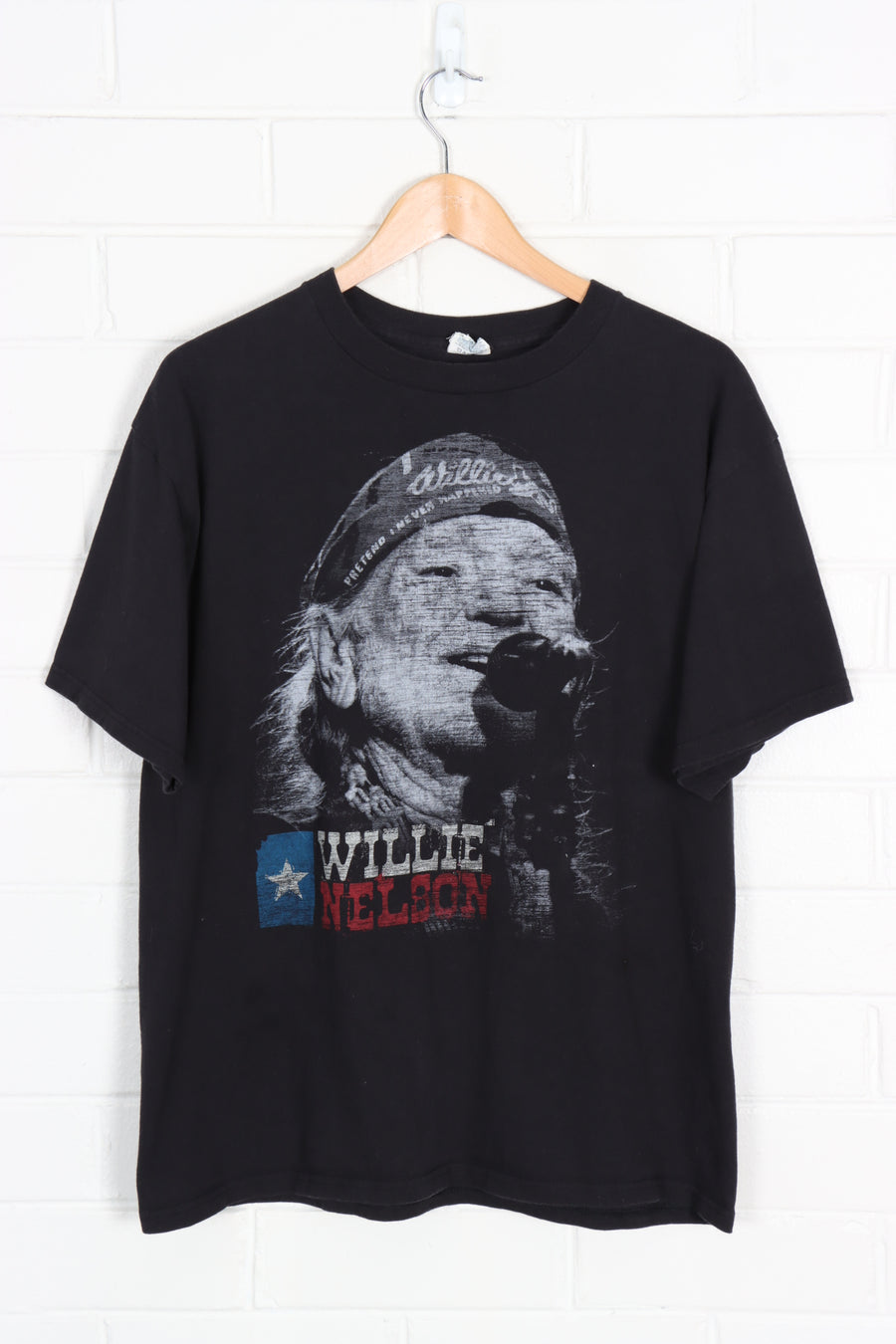 Willie Nelson Blue & Red Music Band Tee (M-L)