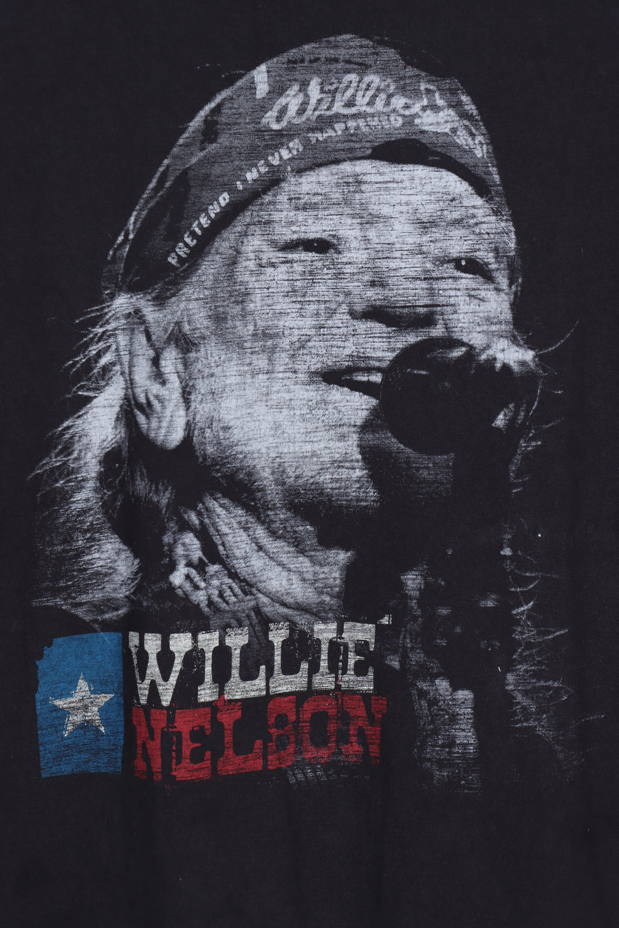 Willie Nelson Blue & Red Music Band Tee (M-L)