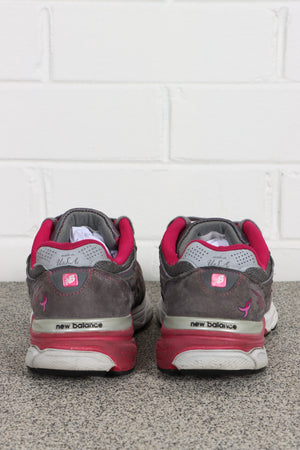 NEW BALANCE 990 Breast Cancer Awareness Grey Pink Sneakers (8.5)