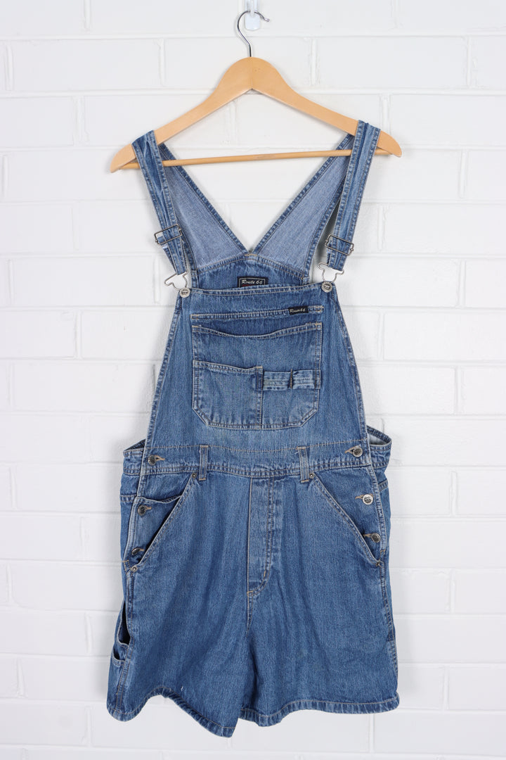 Short Denim Overalls With Front Utility Bib (Women's L) - Vintage Sole Melbourne