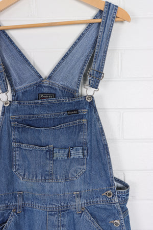 Short Denim Overalls With Front Utility Bib (Women's L) - Vintage Sole Melbourne