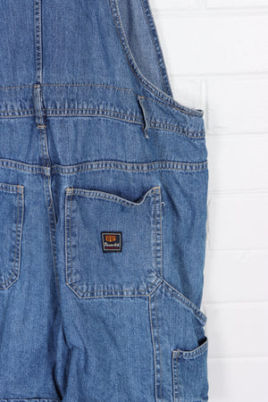 Short Denim Overalls With Front Utility Bib (Women's L) - Vintage Sole Melbourne