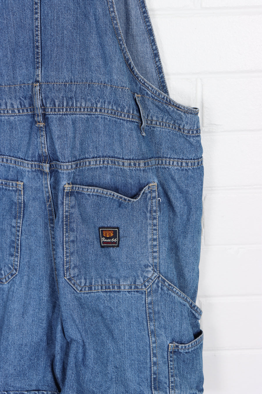 Short Denim Overalls With Front Utility Bib (Women's L) - Vintage Sole Melbourne