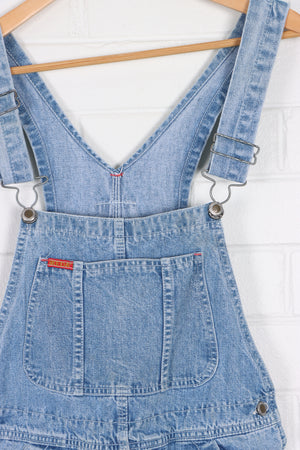 90s IKEDA Light Blue Wash Short Denim Overalls Made In Canada (Women's S) - Vintage Sole Melbourne