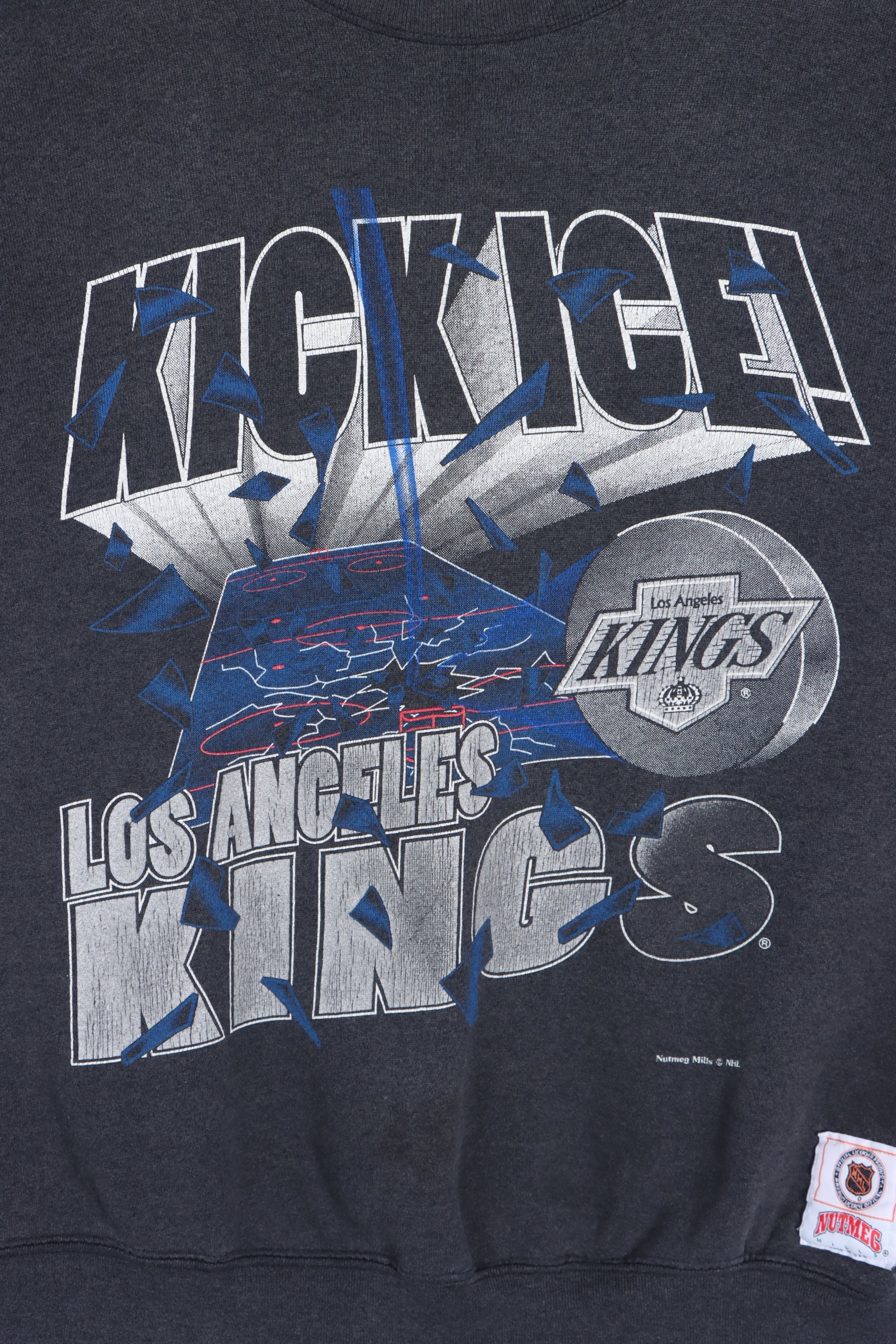 Vintage 90s Los Angeles Kings Hoodie Sweatshirt Size Large Nutmeg Mills  Gray 